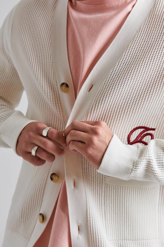 Drôle de Monsieur Le Cardigan Monogramme Cream-5